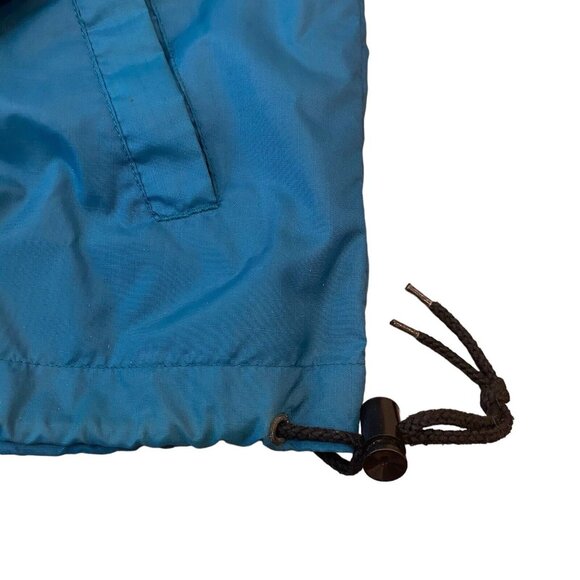 Vintage Brooks Windbreaker Size Large Hooded Exploration Gear Teal Blue Full ZIp - Picture 9 of 10